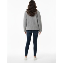 Paolo Framinco PF-068 Kuzu Derisi Gri Çizgili Kürk Deri Ceket