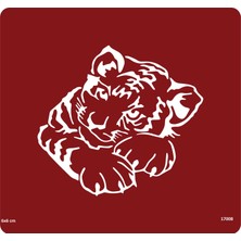 Airbrush Tattoo Zarif Kaplan Yapışkanlı Stencil Süsleme ve Boyama Kalıbı