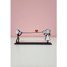 Printhane 3D Sevgililer Günü Konuşan Bardak Figürlü Dekoratif Biblo