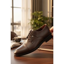 Enoch Hakiki Deri Pürüzsüz Yüzeyli Bağcıklı Klasik Ayakkabı