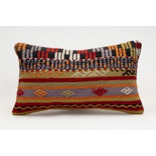 Kilim Wholesale El Yapımı Kilimden Yapılmış Vintage Kırlent Kılıfı, Yün, 30X50 cm