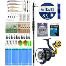 Yek Outdoor Yekoutdoor Surf Olta Seti Okuma Carbonite Pro Tele Surf 420 cm Surf Kamışı&okuma Salina SA-8000A Olta Makinesi