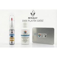 COLORGUARD Renault Dacia D69 Platin Grisi Rötuş Seti - 2 si 1 Arada İğne ve Fırça Uçlu Şişe, Solüsyon ve Rötuş Çeliği