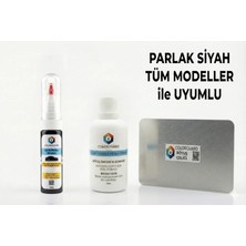 COLORGUARD Parlak Siyah Tüm Modeller ile Uyumlu Rötuş Seti - 2 si 1 Arada İğne ve Fırça Uçlu Şişe, Solüsyon ve Rötuş Çeliği