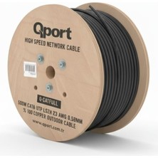 Binbir Göz Bilgisayar Qport Q-Catfull 500MT Cat6 Outdoor Lszh Network Kablo Sıyah 23 Awg