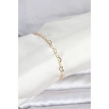 Pazarcan cm 14K Gold Renk Kalpli Zincir Model Kadın Bileklik