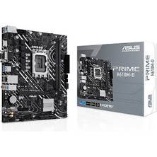 Kaia Life Asus Prıme H610M-D, 2xddr5, M.2, D-Sub, Hdmı, RS232 Port, 12-13.14.nesil, LGA1700 Soket, Anakart