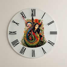 Zerya Şahmaran Kadın Tasarımlı Roma Rakamlı Duvar Saati - Şahmeran Saat