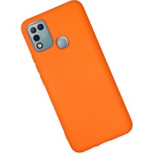 Epilons Newface Infinix Hot 10 Play Kılıf Nano Içi Kadife Silikon - Turuncu