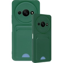 Olinea Newface Redmi A3 4g Kılıf Kelvin Kartvizitli Silikon - Koyu Yeşil