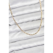 HERŞEYBURDAMODA cm 14K Gold Renk Lazer Ince Zincirli Kadın Kolye