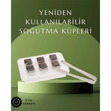 Shoplet Buğz Paslanmaz Çelikten Üretilmiş Metal Buz Küpü Seti ve Buz Klipsi