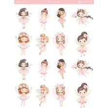 Miray Craft 1 Sayfa Prenses Temalı Sticker – 12X17 cm Scrapbook, Bullet Journal, Planlayıcı Için