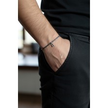Moda Gümüş 925 Ayar Gümüş 2.5 mm Ezme Model Harfli Bileklik