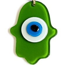 Efe Avm Nazar Boncuklu Çimen Yeşili Renginde Fatma Ana Bereket Eli Cam Duvar Süsü