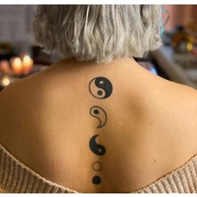Airbrush Tattoo Ying Yang Doğumu Yapışkanlı Stencil Süsleme ve Boyama Kalıbı