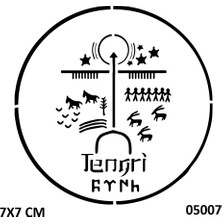 Airbrush Tattoo Tengri Göktürk Türk Sembolü Yapışkanlı Stencil Süsleme ve Boyama Kalıbı