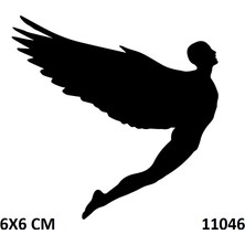 Airbrush Tattoo Kanatlı Erkek Melek Yapışkanlı Stencil Süsleme ve Boyama Kalıbı