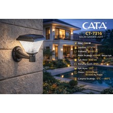 Cata CT-7316 Solar LED Bahçe Apliği-Elektrik Gerektirmez-Beyaz Işık 200 LM-IP65 Dış Mekan