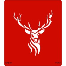 Airbrush Tattoo Şanlı Geyik Yapışkanlı Stencil Süsleme ve Boyama Kalıbı Şablon
