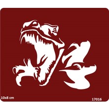 Airbrush Tattoo Dinazor Yapışkanlı Stencil Süsleme ve Boyama Kalıbı Kına Kalıbı