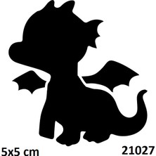 Airbrush Tattoo Yavru Ejderha Yapışkanlı Stencil Süsleme ve Boyama Kalıbı