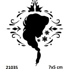 Airbrush Tattoo Prenses Kız Yapışkanlı Stencil Süsleme ve Boyama Kalıbı Stencil Kalıp