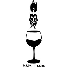 Airbrush Tattoo Bardağa Atlayan Kız Yapışkanlı Stencil Süsleme ve Boyama Kalıbı