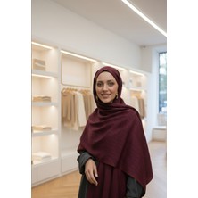 De Rosa D Desen Çift Taraflı Jakar Şal - Bordo