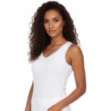 İlkyaz Fashion Ieg™ Geniş Askılı Dantelli Ribana Atlet B610