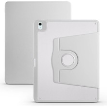 Arabulalaca iPad Air 13 2024 Gri Renk Kalem Bölmeli Dönebilen Stantlı Kılıf