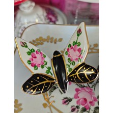 Manushum Kelebek Porselen Aksesuar-Siyah 1 Adet