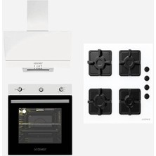 Goodwest Cam Ankastre Set 3'lü Beyaz