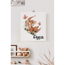 Lilabio Isme Özel Çocuk Odası Kanvas Tablo Ceylan (17X21 Cm)