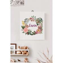 Lilabio Isme Özel Çocuk Odası Kanvas Tablo Çiçek (17X21 Cm)