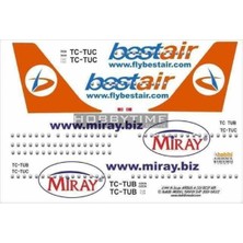 Babibi DAT01052 1/144 Ölçek, Best Air, Airbus A321, Dekal Çıkartma
