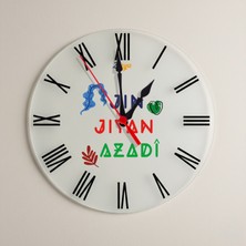 Zerya Jin Jiyan Azadi Yazılı Roma Rakamlı Duvar Saati
