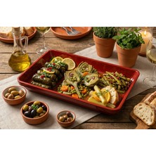 Lâl Dikdörtgen Melamin Sunum Tabağı (39,5 x 26 Cm)