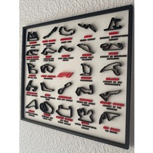 MisterionStudio F1 Pistleri 3D Çerçeve - Formula 1 Yarış Pisti Dekoratif Tablo