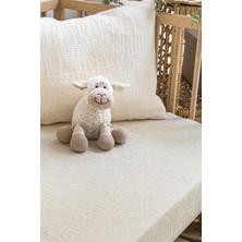 Keby Organik Pamuk Müslin Lastikli Çarşaf Seti 70×130  - EKRU