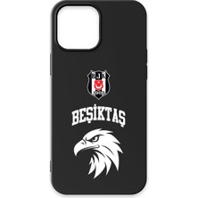 iPhone 13 Pro Max Uyumlu Beşiktaş Kolej Yazı Kartal Siyah Silikon Lisanslı Telefon Kılıfı