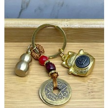 Shoplet Buğz Metal Şans ve Bereket Kedisi Anahtarlık Model 3
