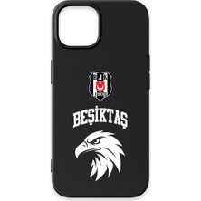 iPhone 15 Uyumlu Beşiktaş Kolej Yazı Kartal Siyah Silikon Lisanslı Telefon Kılıfı