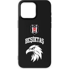 iPhone 15 Pro Uyumlu Beşiktaş Kolej Yazı Kartal Siyah Silikon Lisanslı Telefon Kılıfı