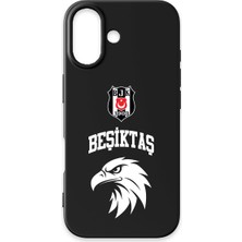 iPhone 17 Uyumlu Beşiktaş Kolej Yazı Kartal Siyah Silikon Lisanslı Telefon Kılıfı