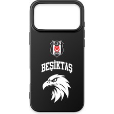 iPhone 17 Pro Uyumlu Beşiktaş Kolej Yazı Kartal Siyah Silikon Lisanslı Telefon Kılıfı