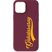 iPhone 12 Pro Uyumlu Galatasaray El Yazı Bordo Silikon Lisanslı Telefon Kılıfı