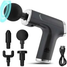 Shoplet Buğz Profesyonel Masaj Tabancası Sporcu Masaj Aleti 4 Başlıklı Şarjlı Titreşimli