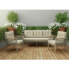 Opal 3+1+1 (Cappuccino) Metal Gövde Balkon-Bahçe-Kafe,çay Seti,koltuk Takımı,oturma Grubu,ofis Koltuğu