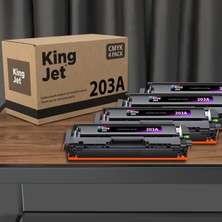 Kingjet Hp Uyumlu 203A Standart Kapasiteli 4 Renk (Takım) Muadil Toner Çipli | M254DW ile Uyumlu